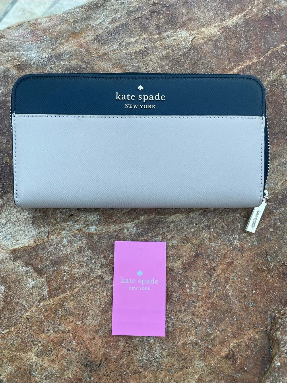 kate spade “Staci” Two-Tone Colorblock Large Continental Zip Wallet NEW!